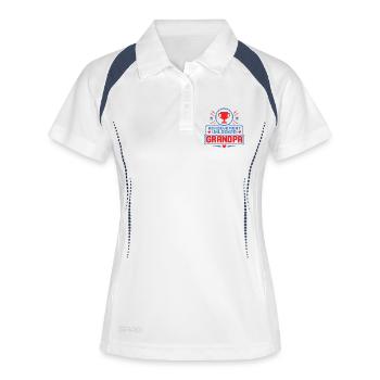 Citation de jeu de grand-père débloqué pour les succès - Polo respirant Femme - blanc/marine - Devant