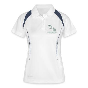 Pflanzen nerven nicht Gießkanne mit Monstera - Frauen Polo atmungsaktiv - Weiß/Navy - Vorne
