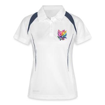 Couleurs arc-en-ciel des Fleurs de Cristal - Polo respirant Femme - blanc/marine - Devant