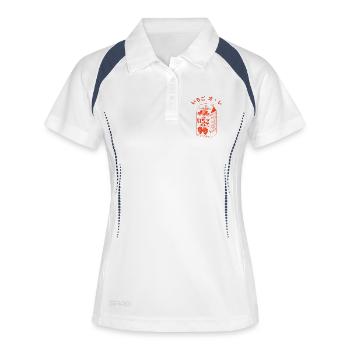 Japanische Erdbeermilch Karton Japan - Frauen Polo atmungsaktiv - Weiß/Navy - Vorne