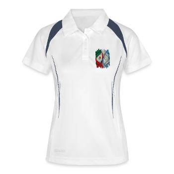 Fiers des drapeaux du Mexique et du Guatemala - Polo respirant Femme - blanc/marine - Devant