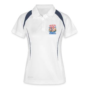 Fondons cette fête ! George Washington - Polo respirant Femme - blanc/marine - Devant