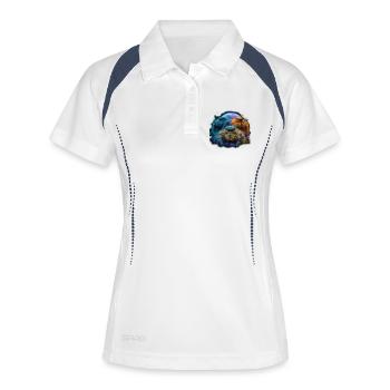 Jumping Spiders Full Moon Kawaii Chibi Jumping Spider - Women's Polo breathable - white/navy - Front