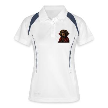 Dachshund Viennese Dog Halloween Vampire - Women's Polo breathable - white/navy - Front
