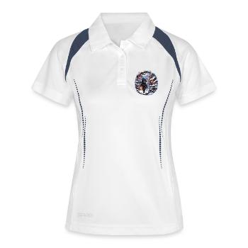 Winter ninja in snowy village - Women's Polo breathable - white/navy - Front