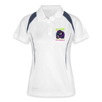Gamer Gaming Cat Video Game - Frauen Polo atmungsaktiv - Weiß/Navy - Vorne