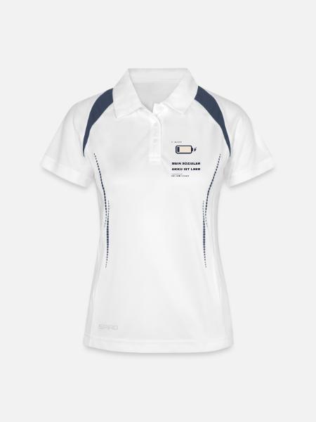 Mein Sozialer Akku Ist Leer Introvertiert - Frauen Polo atmungsaktiv - Weiß/Navy