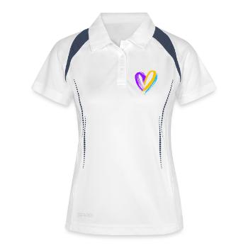 Blasenkrebs Krebs Blase - Frauen Polo atmungsaktiv - Weiß/Navy - Vorne