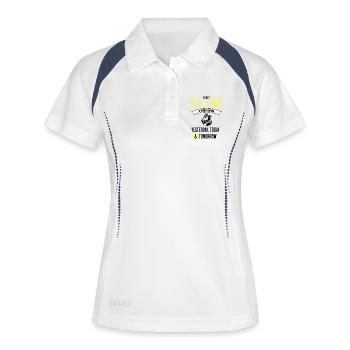 Lustiges Tennis-Zitat - Frauen Polo atmungsaktiv - Weiß/Navy - Vorne