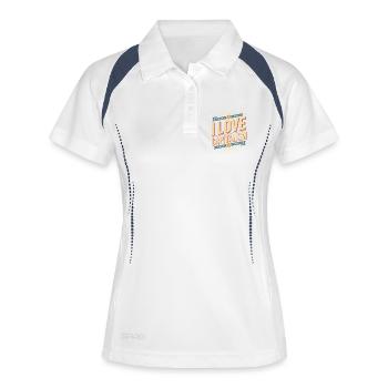 I Love Capitalism Unternehmer Aktien Kapitalismus - Frauen Polo atmungsaktiv - Weiß/Navy - Vorne