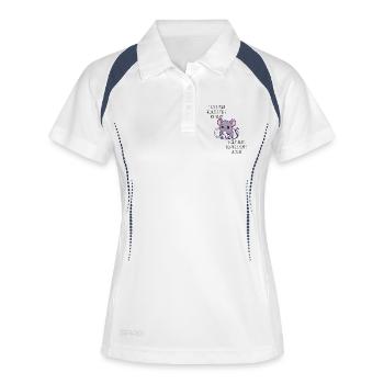 Ich kann nicht anfangen, weil ich vielleicht nicht fertig werde - Frauen Polo atmungsaktiv - Weiß/Navy - Vorne