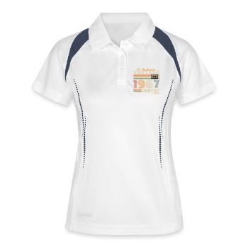60 Ans 1967 Vintage Rétro Cadeau D anniversaire - Polo respirant Femme - blanc/marine - Devant