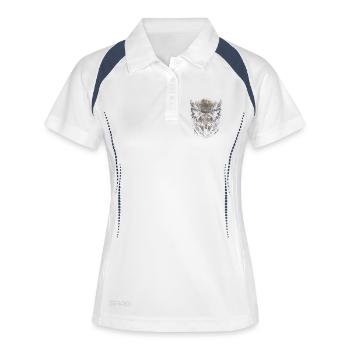 Rabe Raben Wikinger - Frauen Polo atmungsaktiv - Weiß/Navy - Vorne