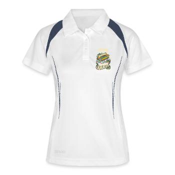 Retro Kassette Früher war alles besser - Frauen Polo atmungsaktiv - Weiß/Navy - Vorne