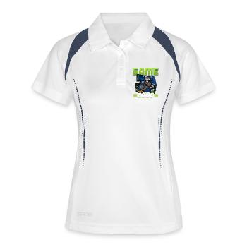 Gamer Gaming Raccoon Video Game - Frauen Polo atmungsaktiv - Weiß/Navy - Vorne