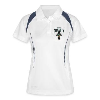 Zero Gravity Astronaut Erde Weltraum - Frauen Polo atmungsaktiv - Weiß/Navy - Vorne