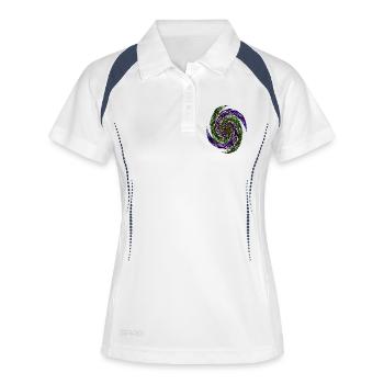Tourbillon de couleur Vortex néon - Polo respirant Femme - blanc/marine - Devant
