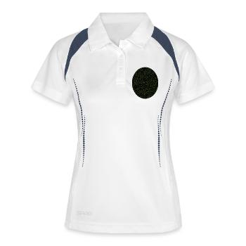 Conception en cercle mousseux - Polo respirant Femme - blanc/marine - Devant