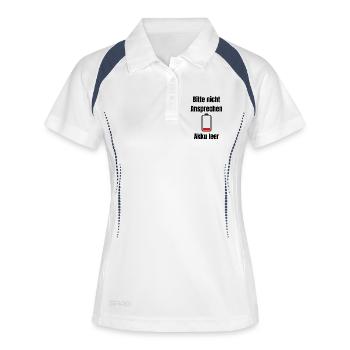 Niedrige Batterie Silhouette - Frauen Polo atmungsaktiv - Weiß/Navy - Vorne