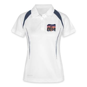 Suzhou Skyline Sunset Script - Polo respirant Femme - blanc/marine - Devant