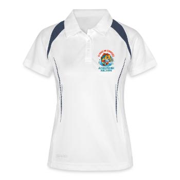 Je Vais Pêcher Avec Papa Cadeau Enfant - Polo respirant Femme - blanc/marine - Devant