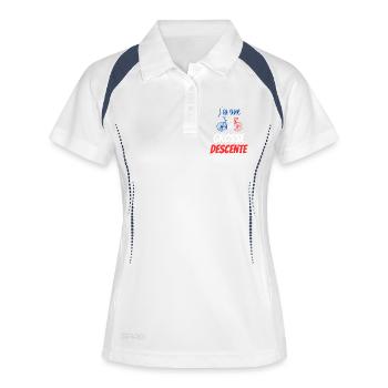 J'ai une Grosse Descente Cycliste France - Polo respirant Femme - blanc/marine - Devant