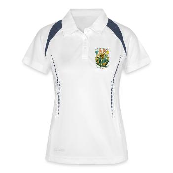 Future Dad 2026 Retro-DIY-Bär - Frauen Polo atmungsaktiv - Weiß/Navy - Vorne