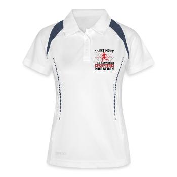 XC Running Gifts - Perfect XC Runner Design Idea - Frauen Polo atmungsaktiv - Weiß/Navy - Vorne