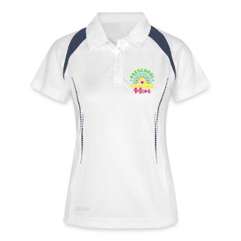 Enseignante de maternelle Maman de maternelle Institutrice de maternelle - Polo respirant Femme - blanc/marine - Devant
