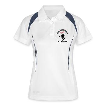 Pouvoir féminin skateur - Polo respirant Femme - blanc/marine - Devant