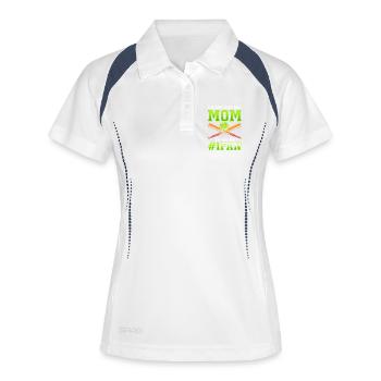 Maman du softball - Polo respirant Femme - blanc/marine - Devant