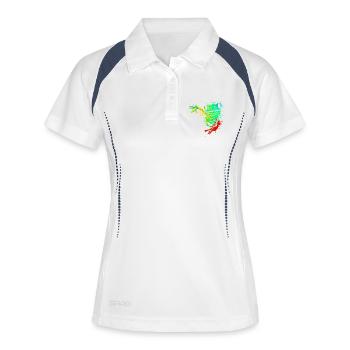 Frog Splash Art - Polo respirant Femme - blanc/marine - Devant