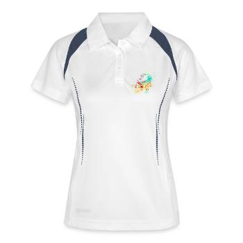 Art éclaboussé Crocodile sauvage - Polo respirant Femme - blanc/marine - Devant