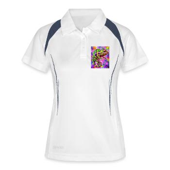 Chamäleon - Frauen Polo atmungsaktiv - Weiß/Navy - Vorne
