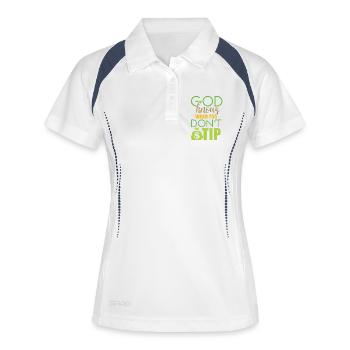 waiter bartender bartender bartender barchef - Women's Polo breathable - white/navy - Front