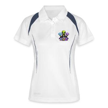 Mage du trésor extraterrestre - Polo respirant Femme - blanc/marine - Devant