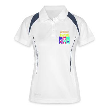 waiter bartender bartender bartender barchef - Women's Polo breathable - white/navy - Front