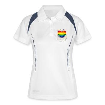 Rainbow Heart for Pride, Love & Diversity - Women's Polo breathable - white/navy - Front