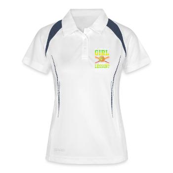 Maman du softball - Polo respirant Femme - blanc/marine - Devant