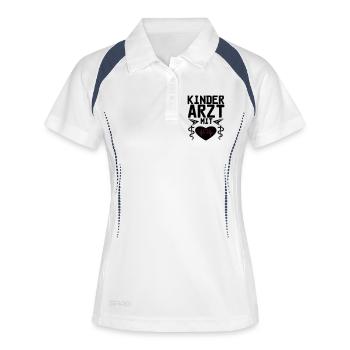 Kinderarzt mit Herz Geschenk - Frauen Polo atmungsaktiv - Weiß/Navy - Vorne