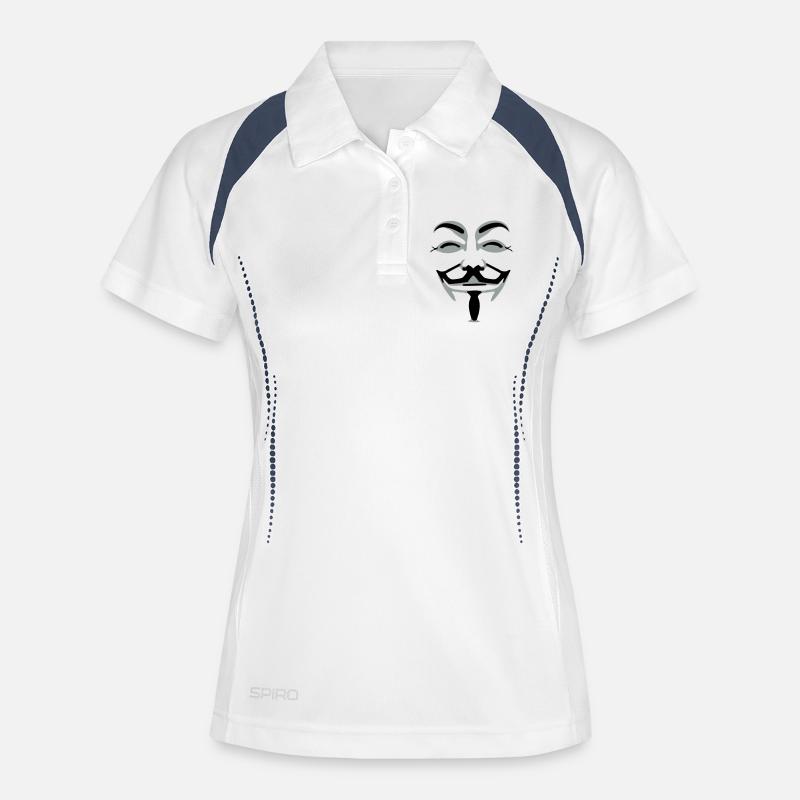 anonymus_vektor_2farb - Women's Polo breathable - white/navy