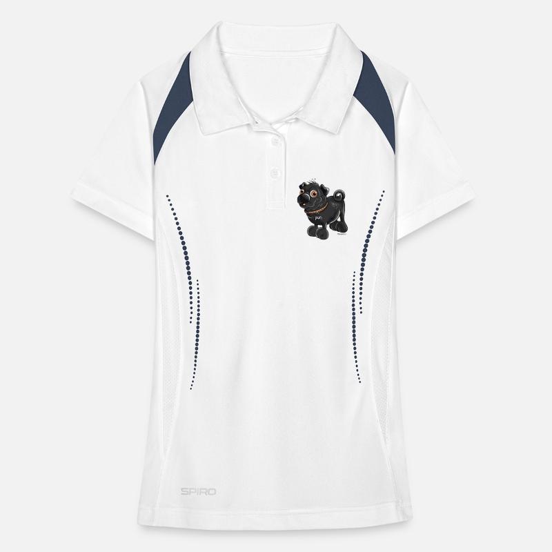 Funny Black Pug Women's Polo breathable