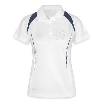 Lapin - Polo respirant Femme - blanc/marine - Devant