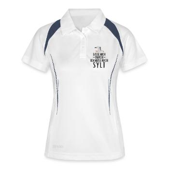 Lasst mich durch ich muss nach Sylt Möwe - Frauen Polo atmungsaktiv - Weiß/Navy - Vorne