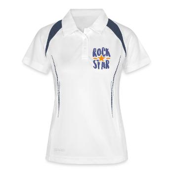 rock star - Women's Polo breathable - white/navy - Front