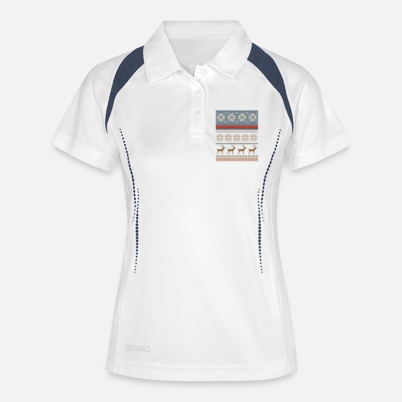 Frosty Christmas magic with reindeer - Women's Polo breathable - white/navy