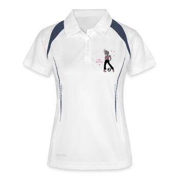 Girl Power, Soccer - Women's Polo breathable - white/navy - Front
