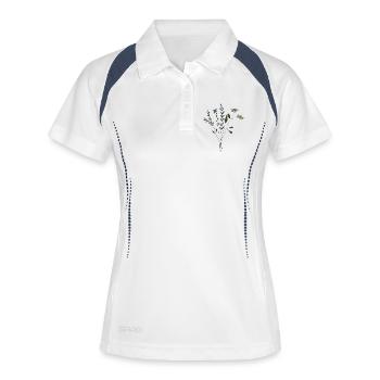 blumenwiese strauss fabric - Women's Polo breathable - white/navy - Front