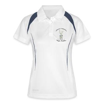 Haricots Soja Protéines Végétaliennes - Polo respirant Femme - blanc/marine - Devant