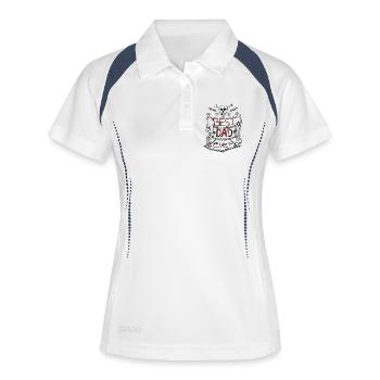 Best Dad Ever Totenkopf Vater Pirat cooles Motiv - Frauen Polo atmungsaktiv - Weiß/Navy - Vorne